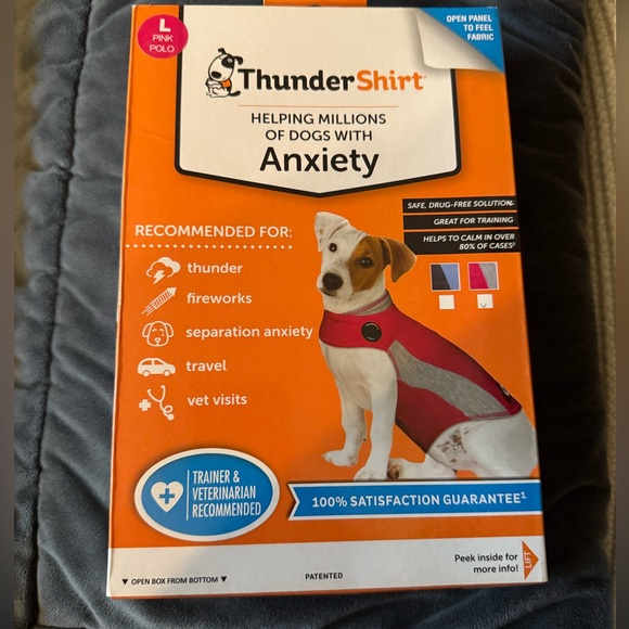 ThunderShirt for Dogs, Large, Pink Rugby - Dog Anxiety Vest - Picture 5 of 9